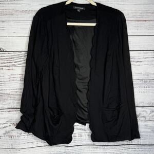 41 Hawthorn Black Scalloped Open Front Cardian Jacket 2X